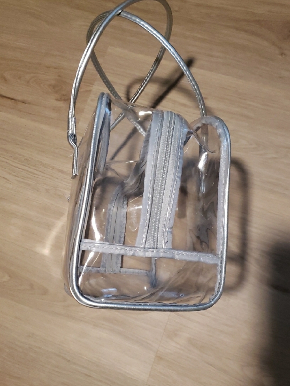 Clear Large Cosmetic Travel Bag with Silver Trim - Women Bags - Picture 3 of 3
